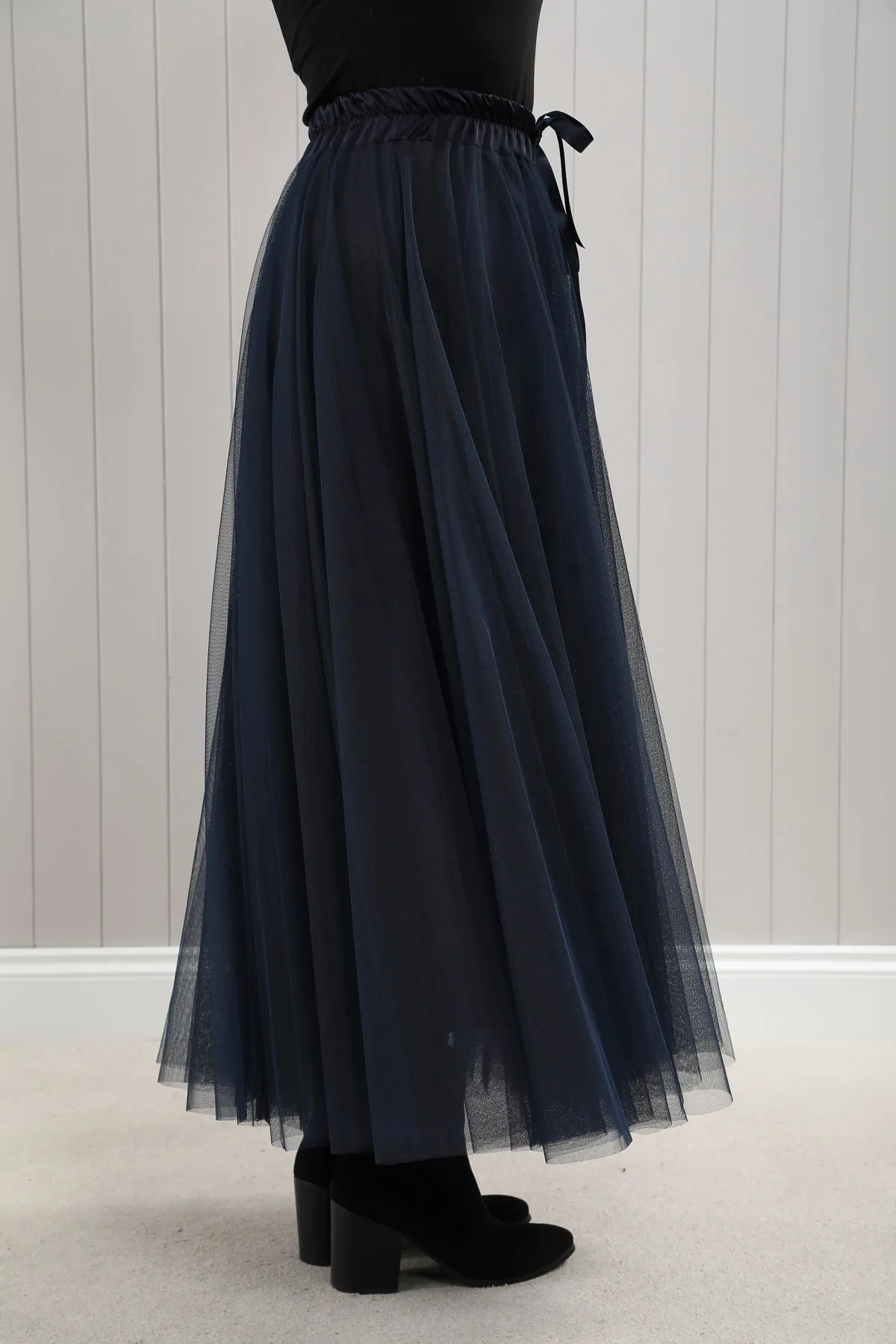 Tulle A-Line Skirt Navy