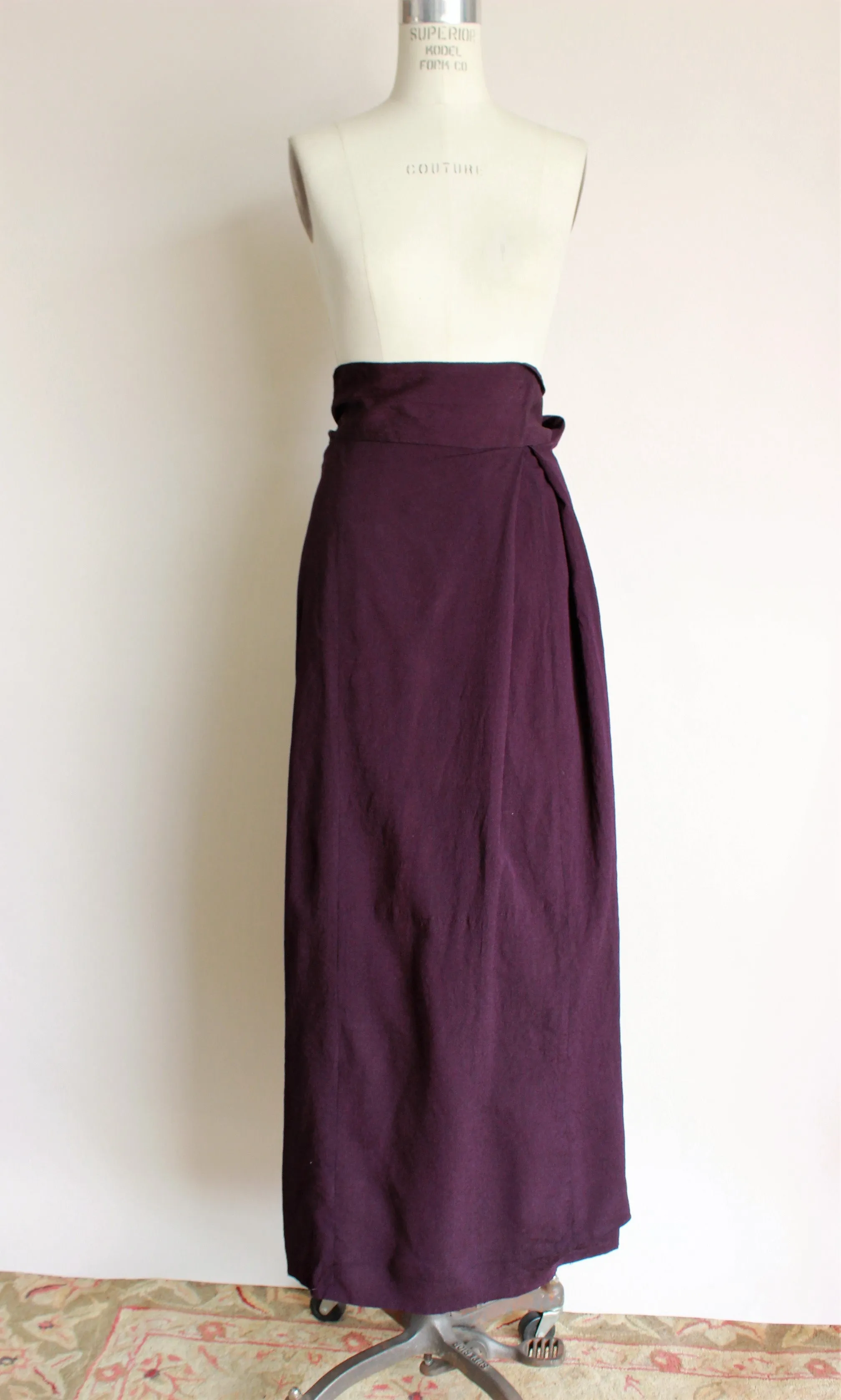 Vintage 1940s Purple Rayon Wrap Skirt