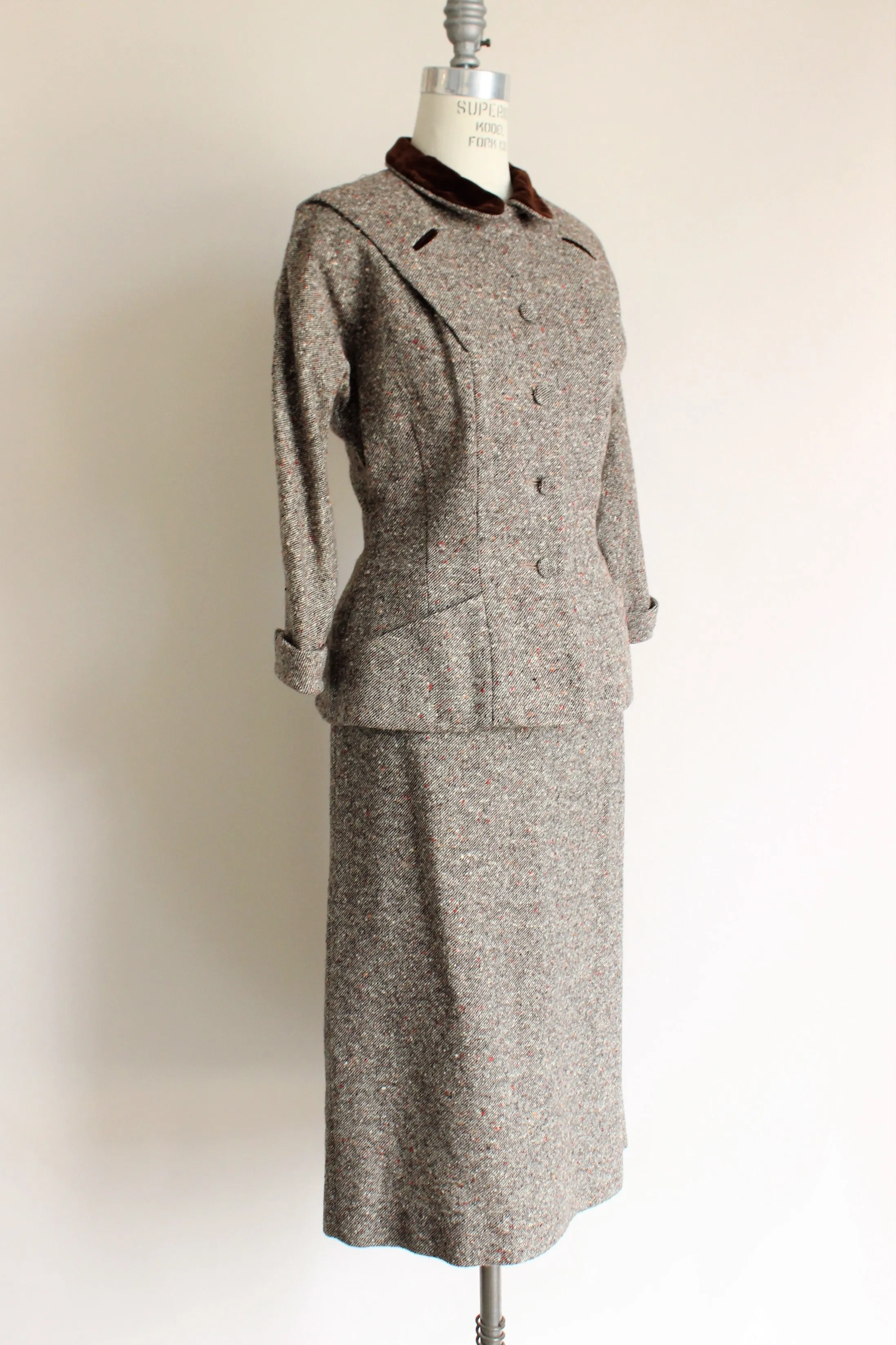 Vintage 1940s R&K Originals Wool Tweed Two Piece Suit