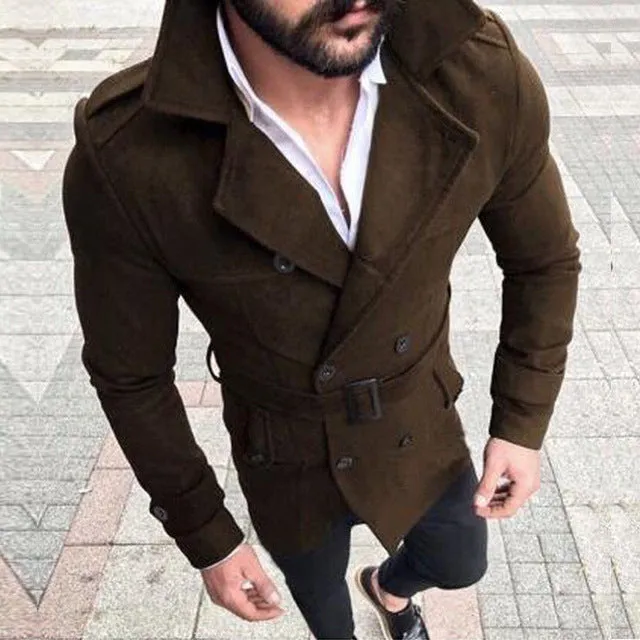 West Louis™ Trench Reefer Double Breasted Peacoat