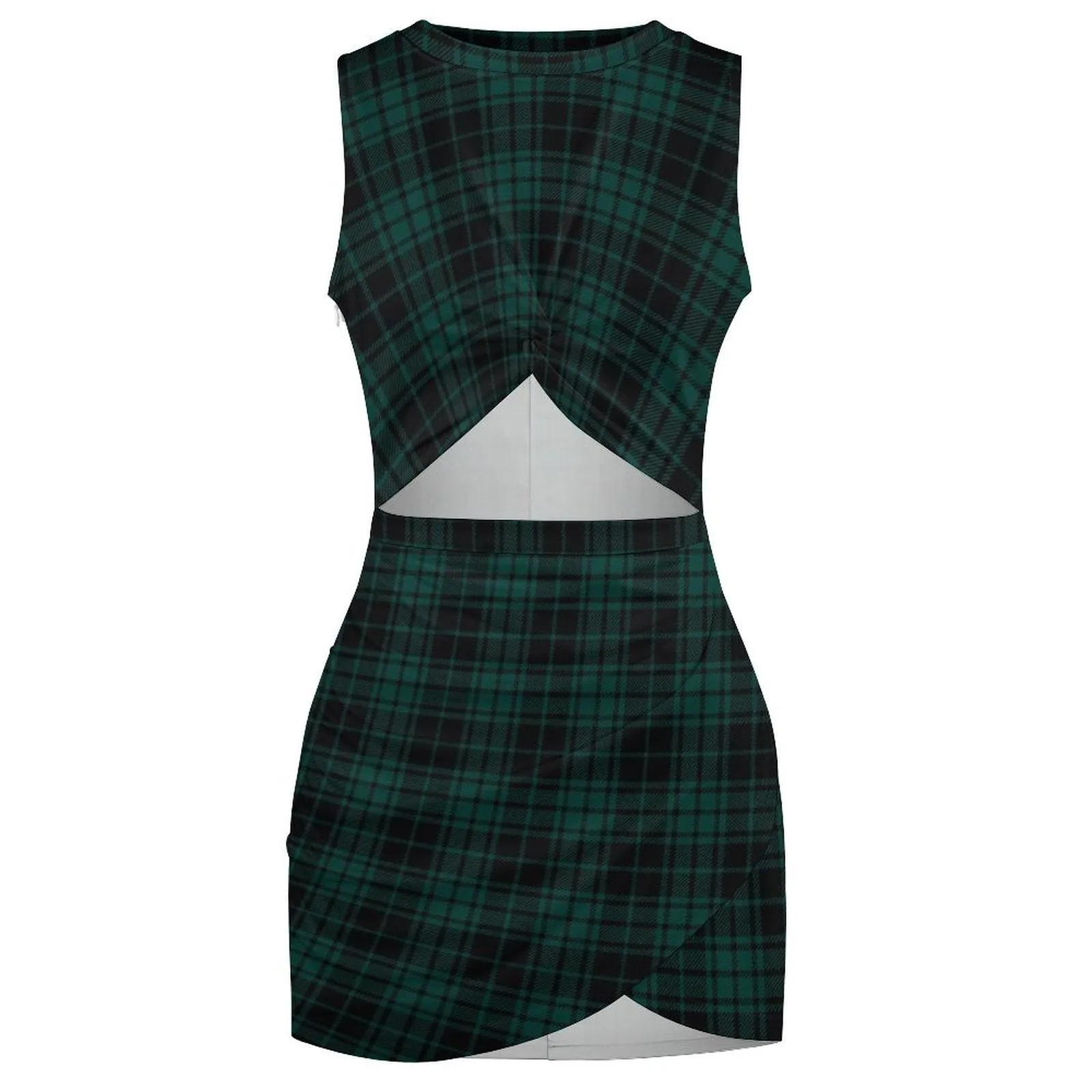 Wintergreen PLaid Navel-Bearing Cross-Fit Hip Skirt Slim wrap hip skirt