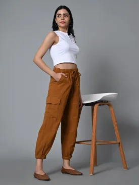 Women's Mustard Cotton Jogger Pant