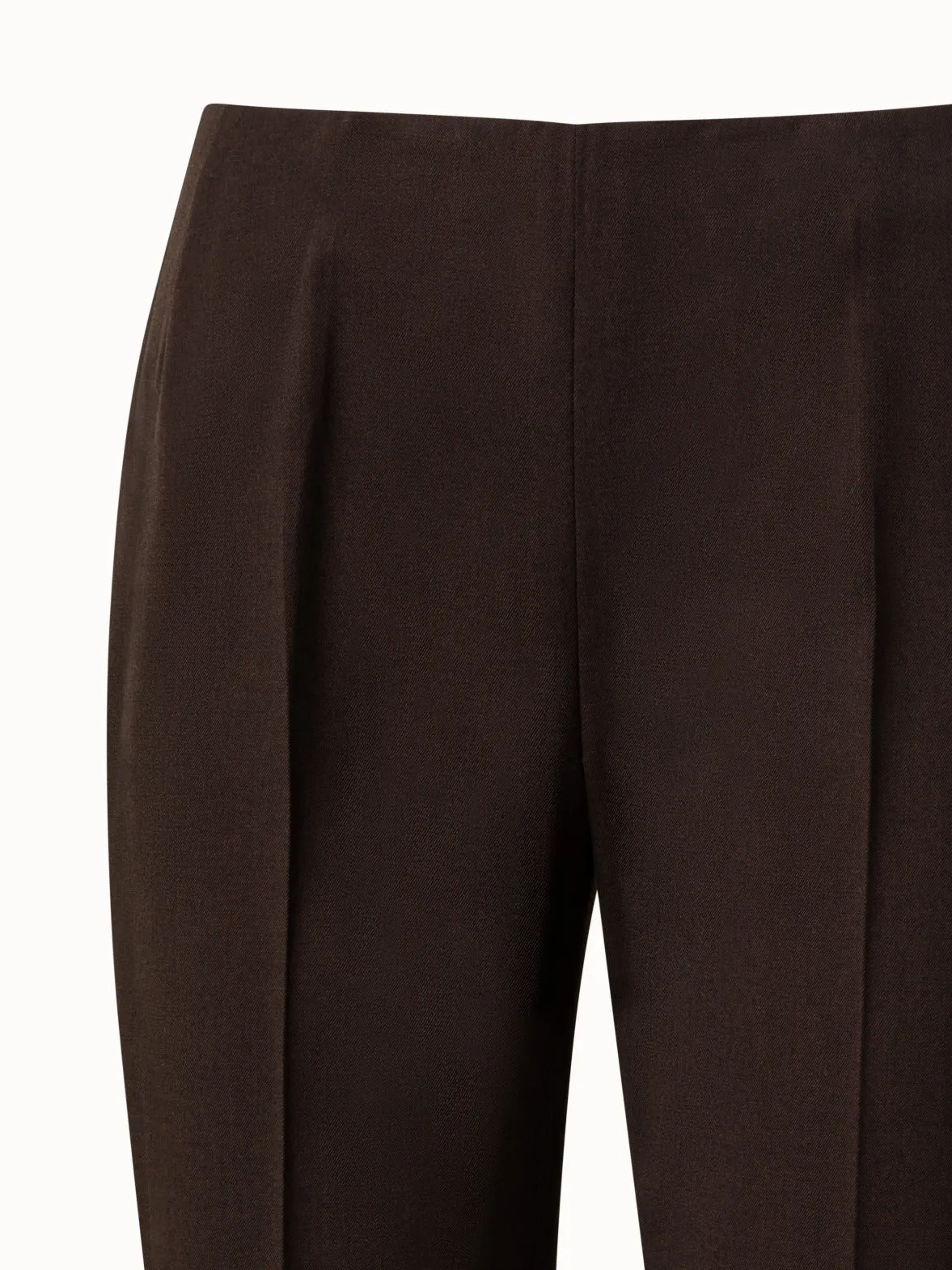 Wool Stretch Double-Face Straight Leg Pants