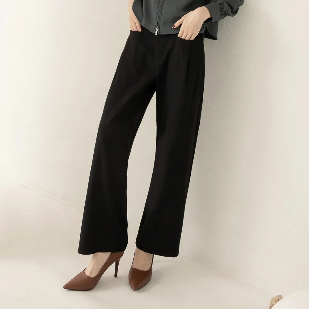 Work Basic Long Straight Wide Leg Pants Trousers