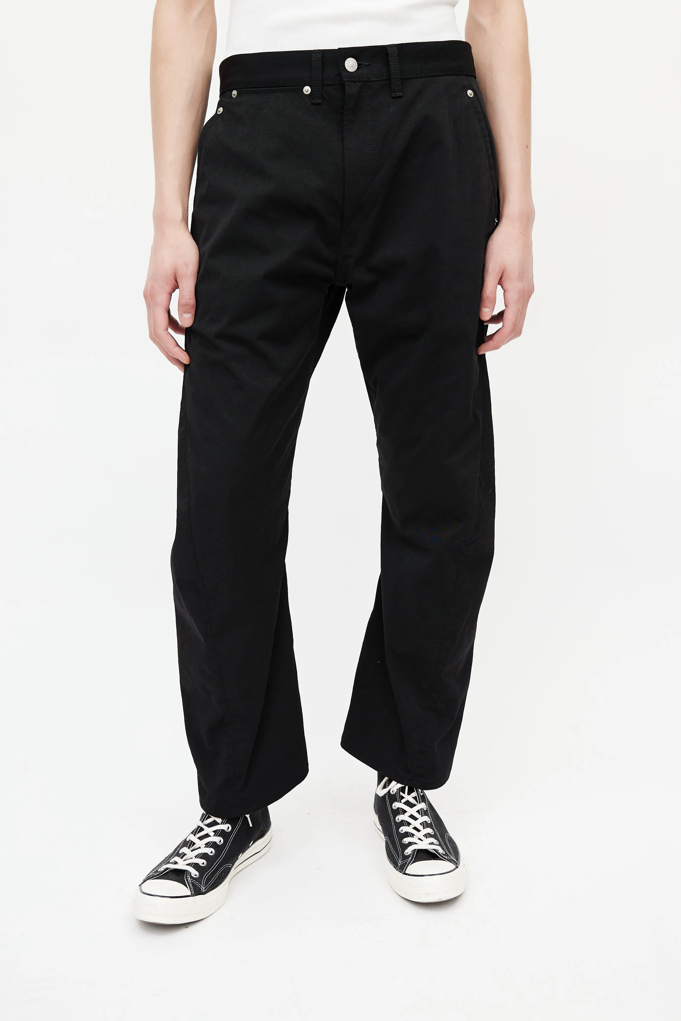 X Levi's Black Nylon Straight Leg Pant