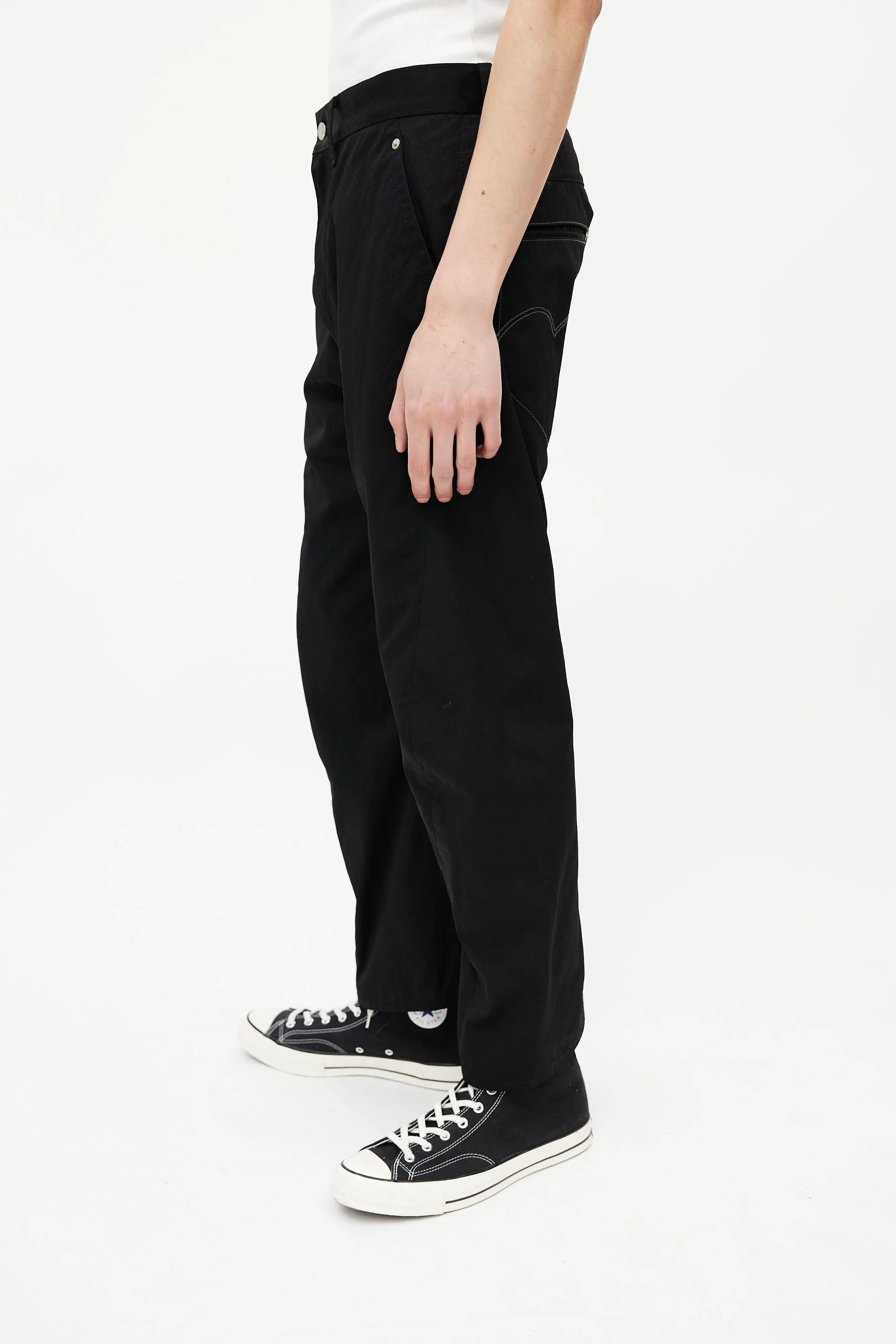 X Levi's Black Nylon Straight Leg Pant