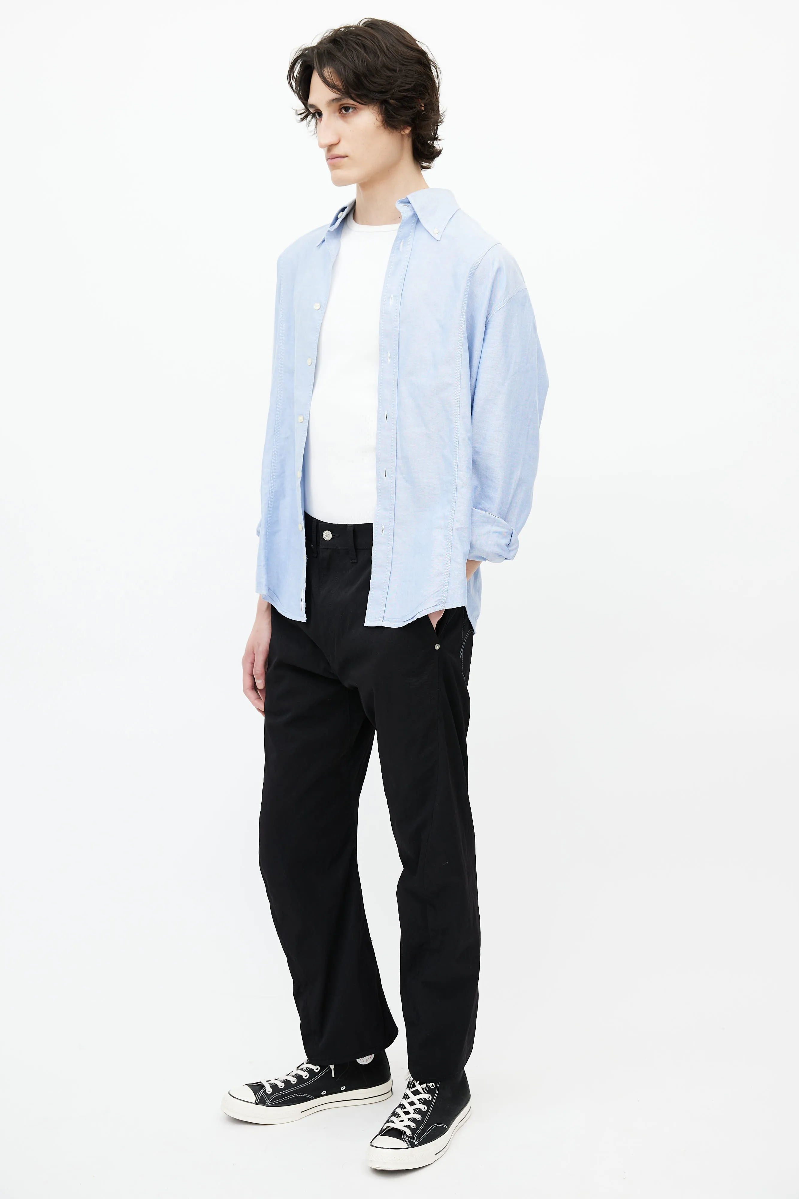 X Levi's Black Nylon Straight Leg Pant