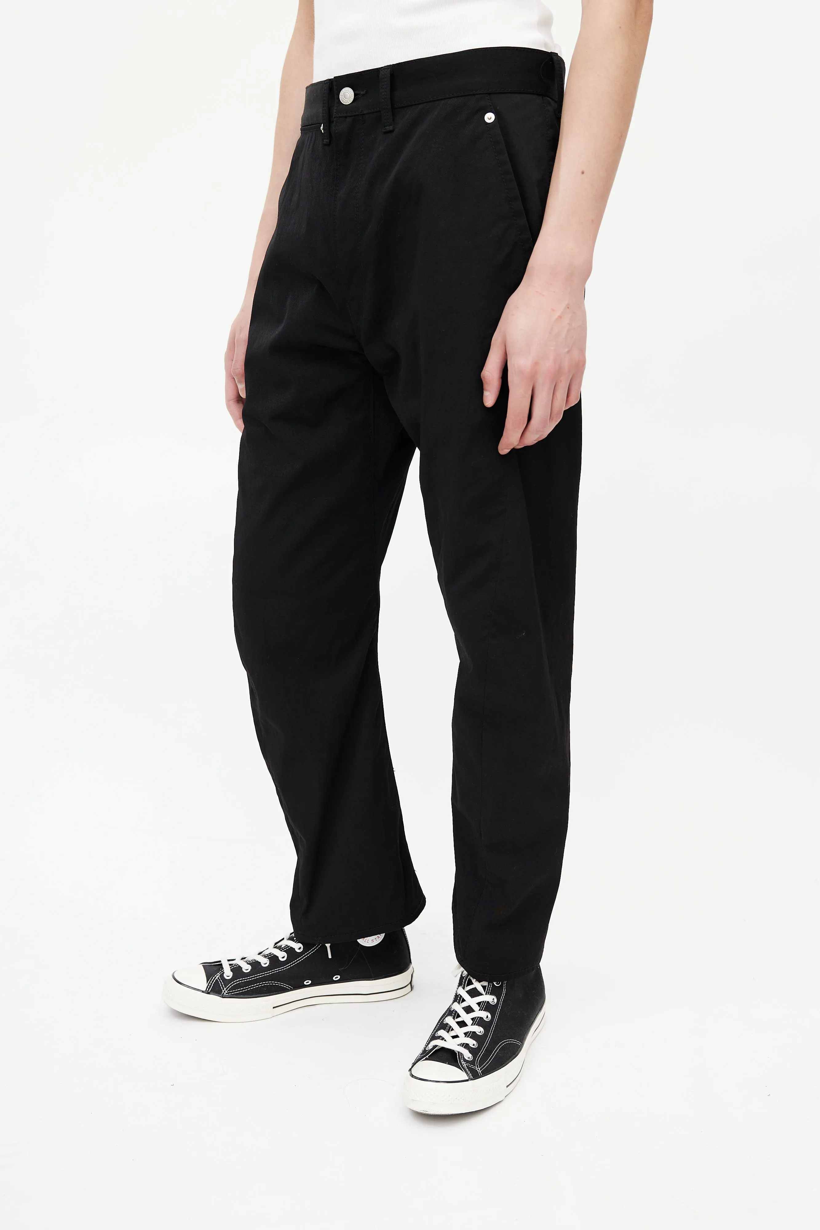 X Levi's Black Nylon Straight Leg Pant