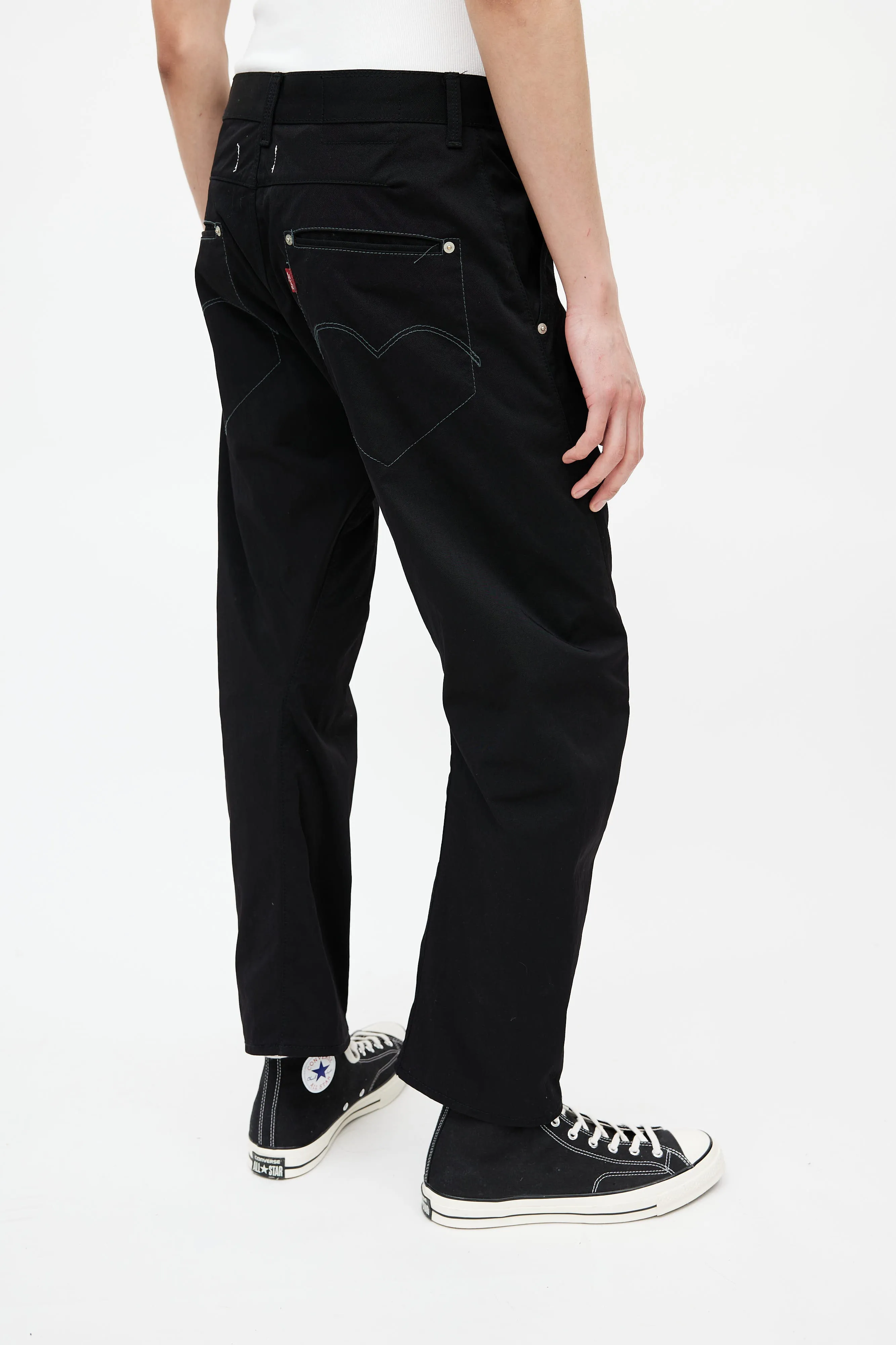 X Levi's Black Nylon Straight Leg Pant